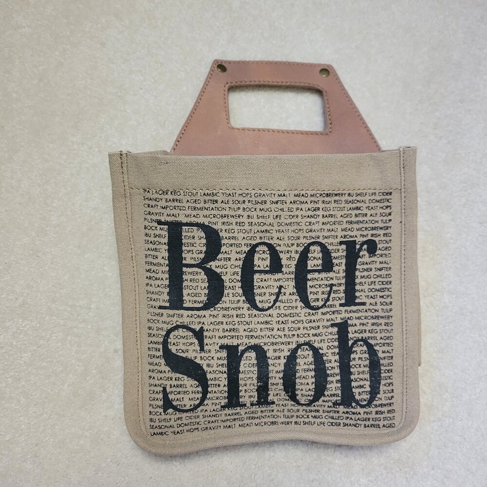 Mona B 6 Pk Reusable Canvas Beer Caddy Fits 6 12oz Bottles Or Cans Tailgate
